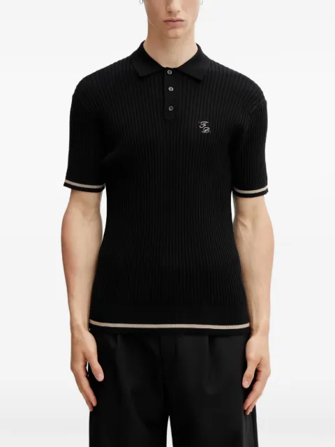 Filling Pieces ribbed-knit logo-embroidered polo shirt