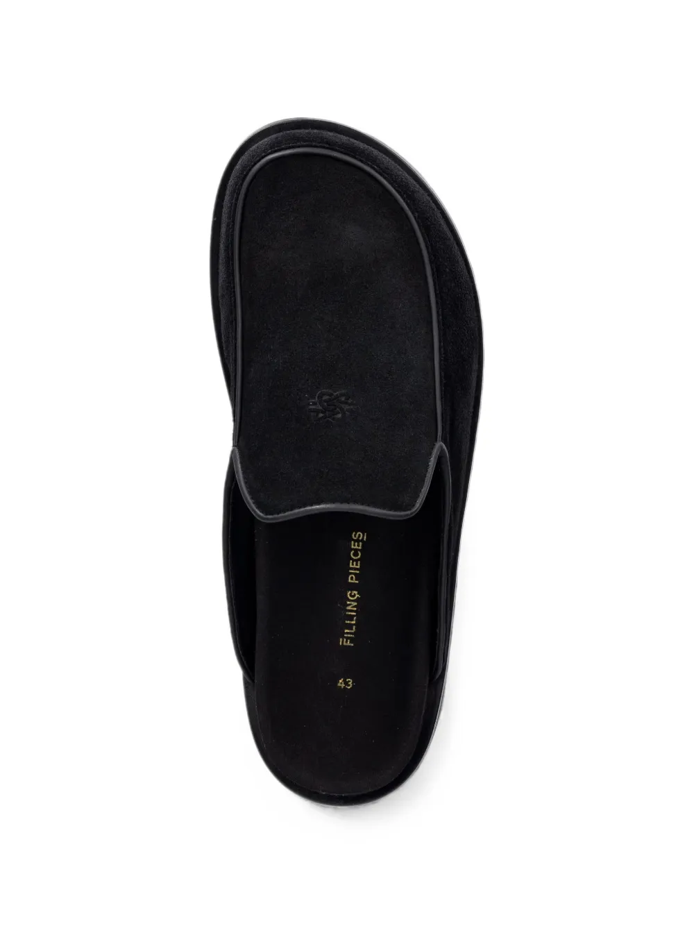 Filling Pieces suede slip-on mules Zwart