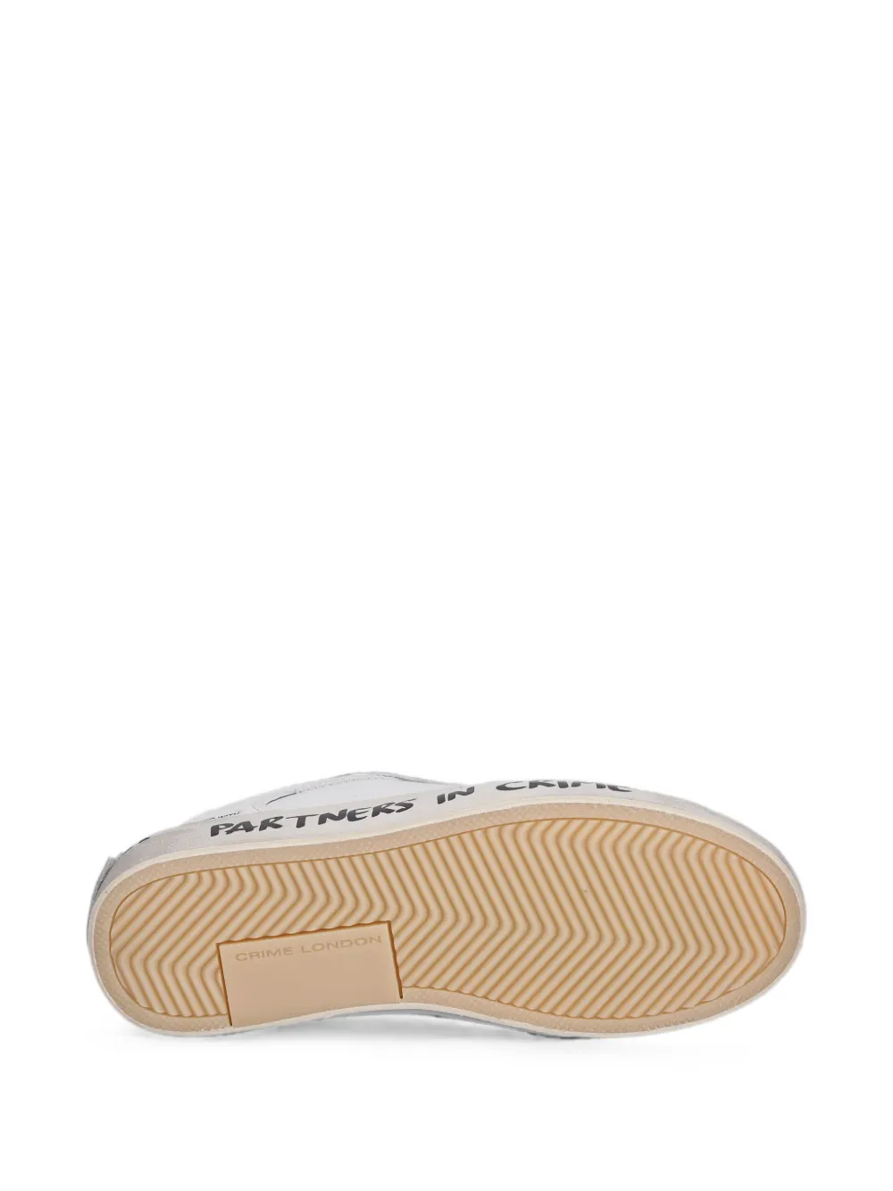 Crime London Distressed slogan-print sneakers Wit