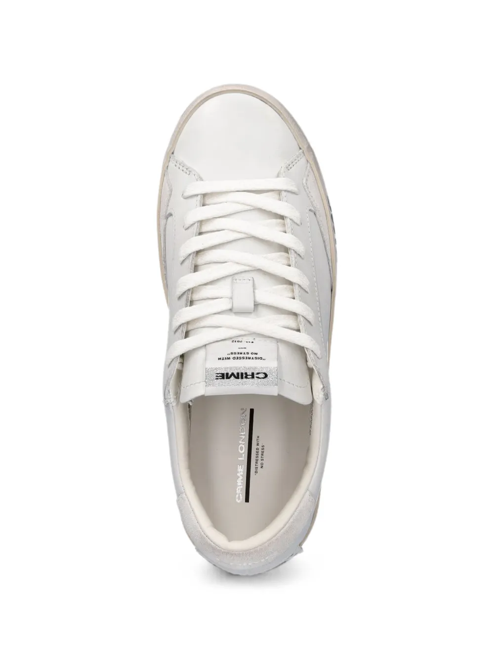 Crime London Distressed slogan-print sneakers Wit