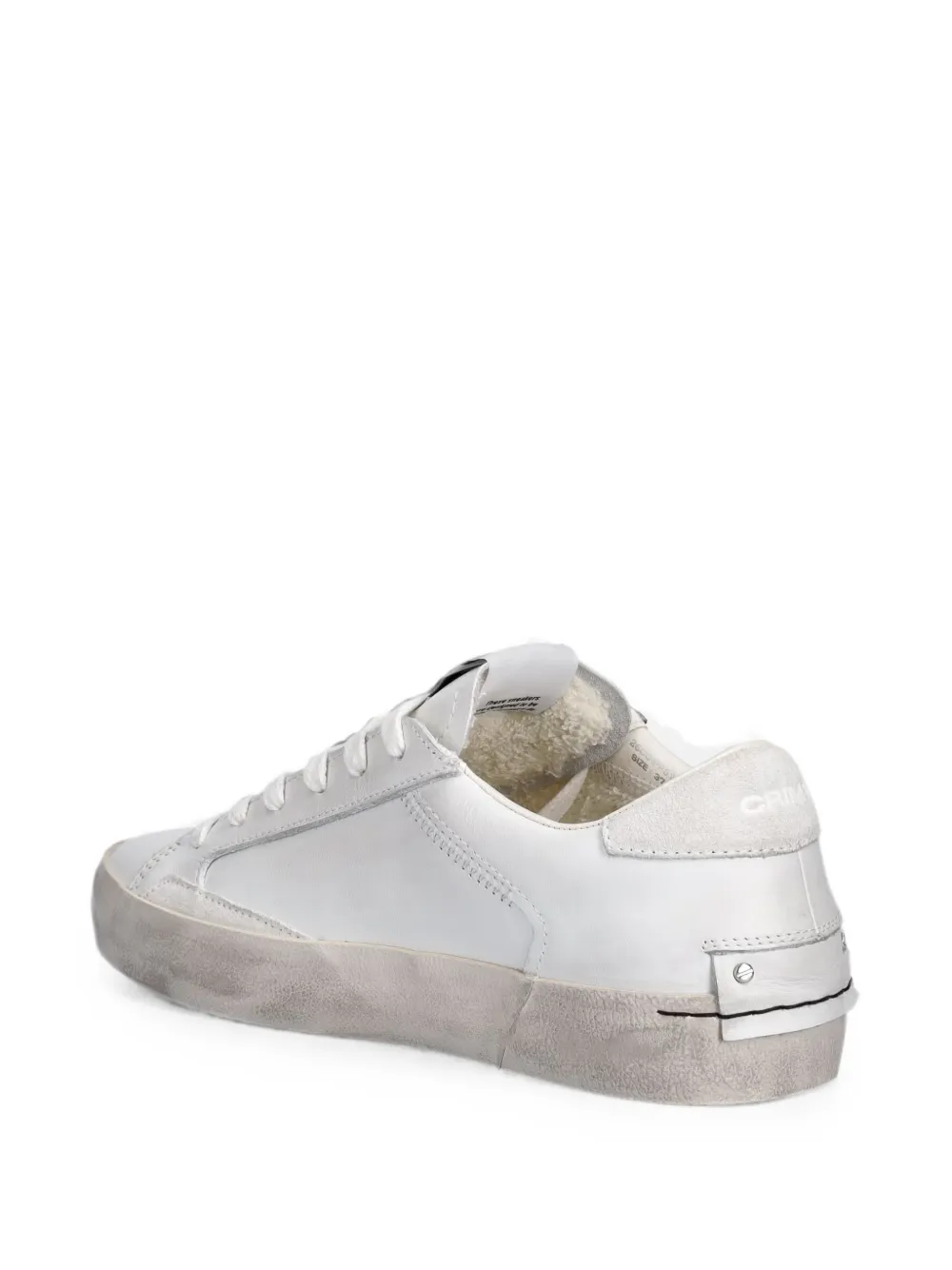 Crime London Distressed slogan-print sneakers Wit