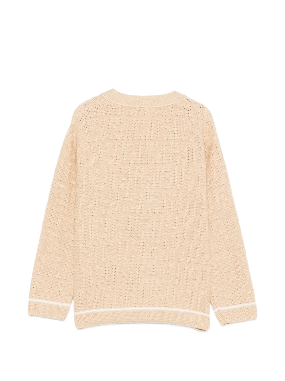 Fendi Kids Pointelle gebreid vest met FF-logo Beige