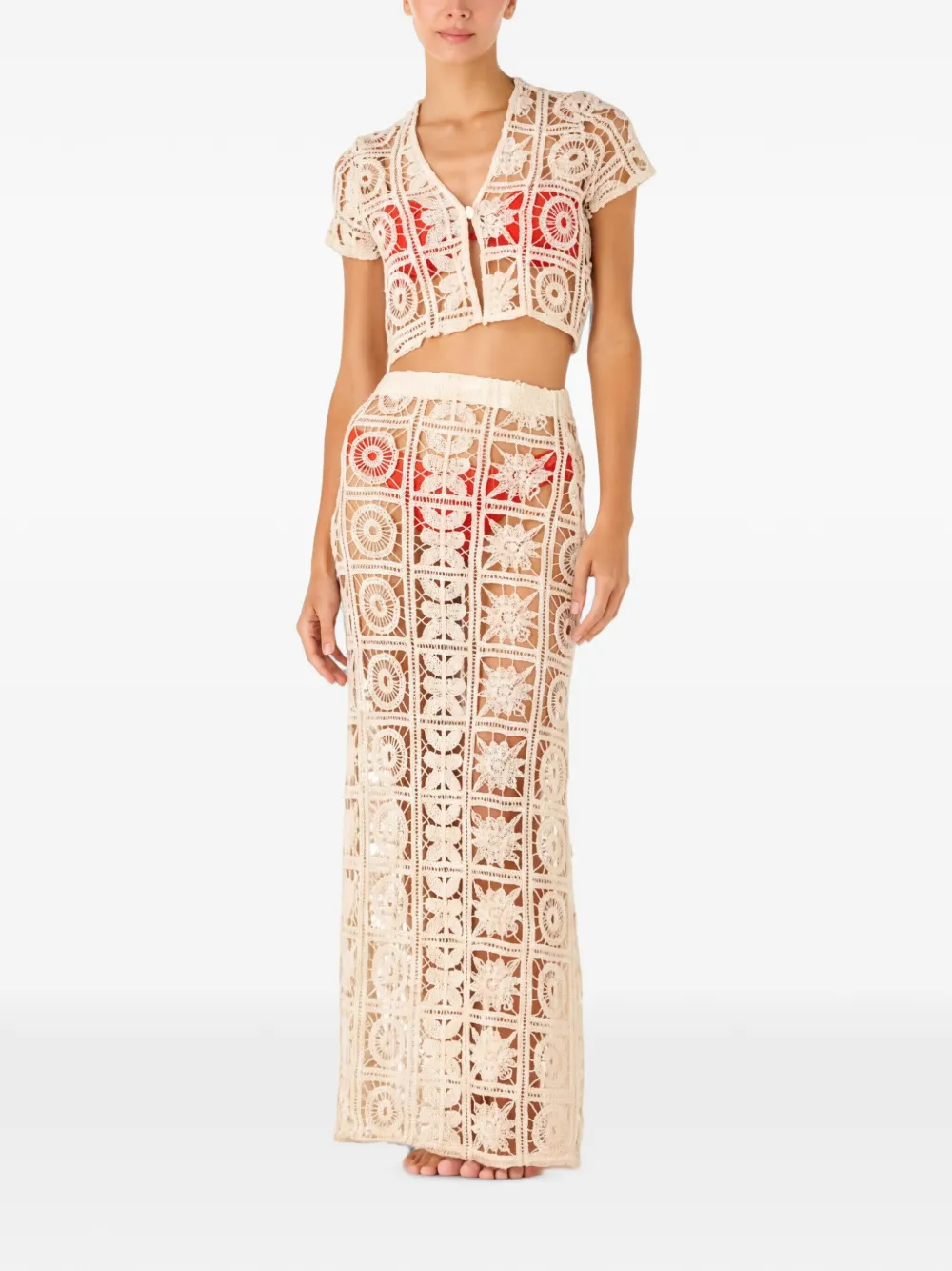 PALMACEA Atenas crochet maxi skirt