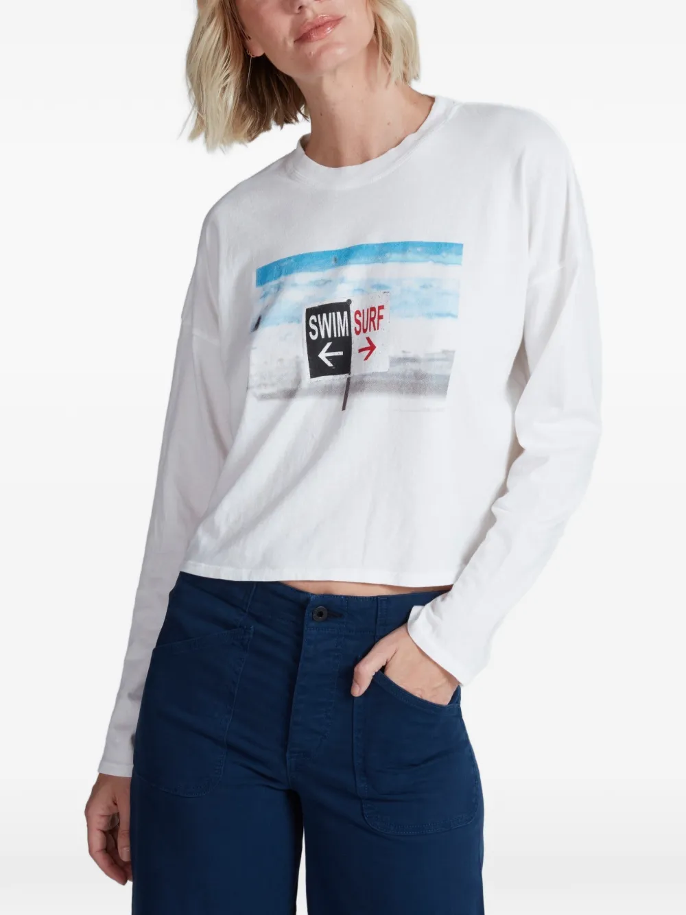 ASKK NY graphic-print long-sleeved T-shirt - Bianco