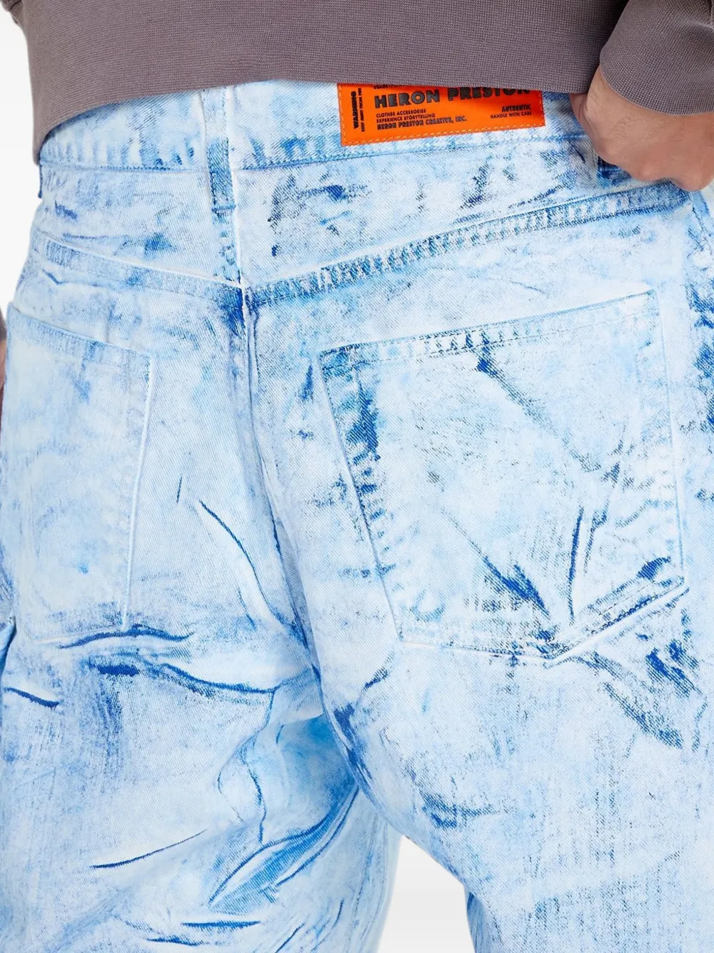 Heron Preston Shorts met gerafelde afwerking Blauw