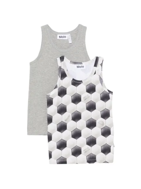 Molo soccer-print tank tops set (set of two)