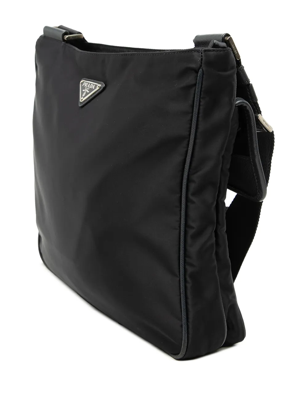  Prada Pre-owned Bandolera Zip Top De Piel Saffiano Con Ribete 2013-2026 - Negro 