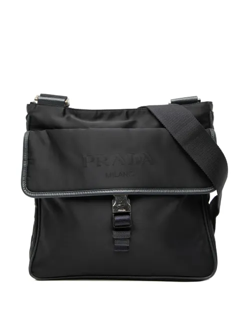 Prada Pre-Owned bandolera Zip Top de piel Saffiano con ribete 2013-2026