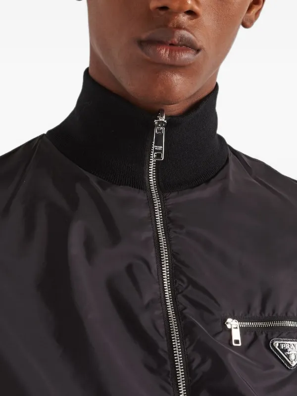 Prada Re-Nylon Reversible Cardigan | Black | FARFETCH