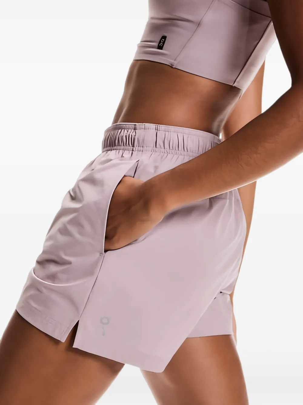 On Shorts met logoprint Roze