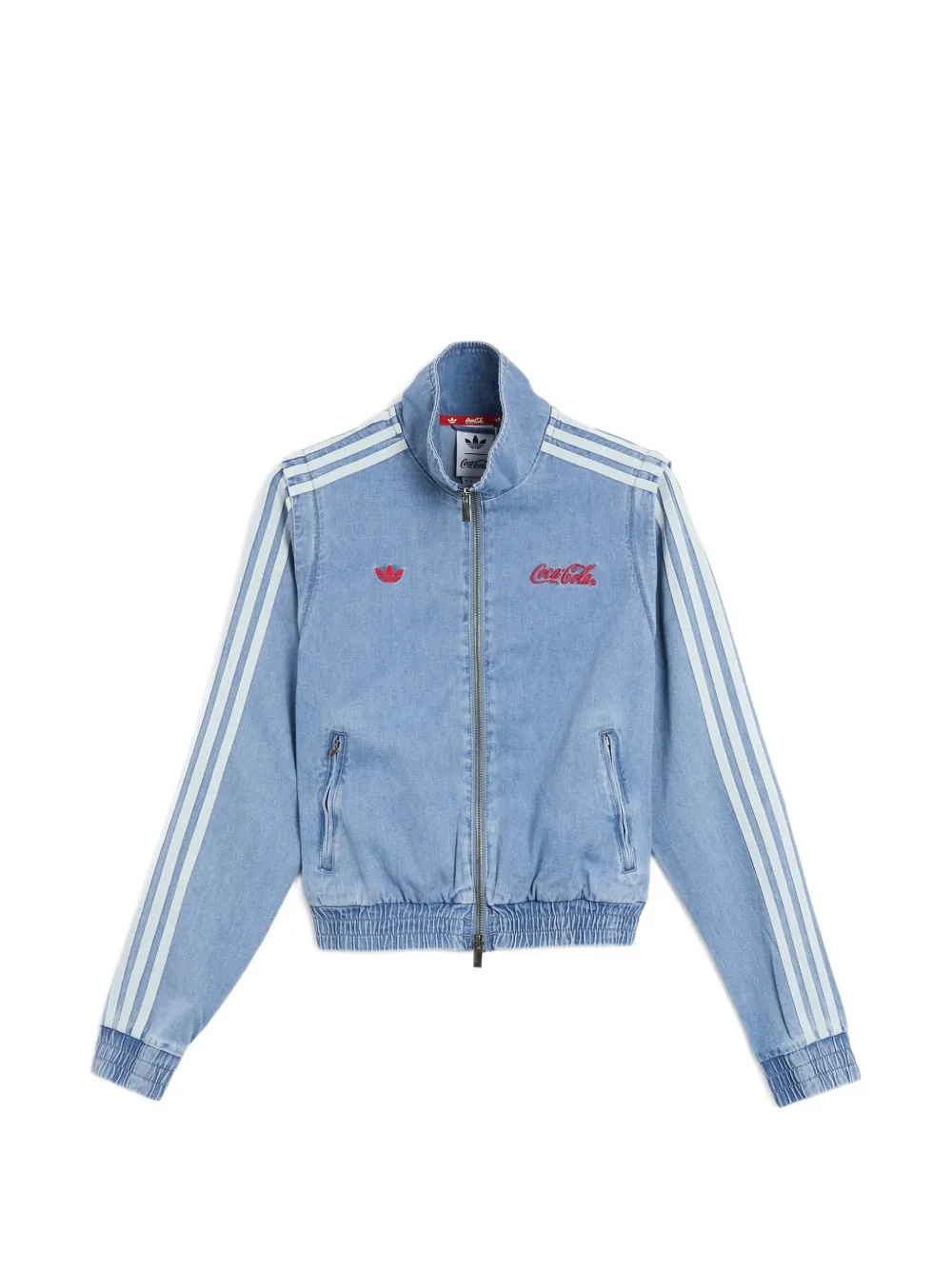 adidas x Coca-Cola Firebird Reg Jeansjacke mit Logo - Blau