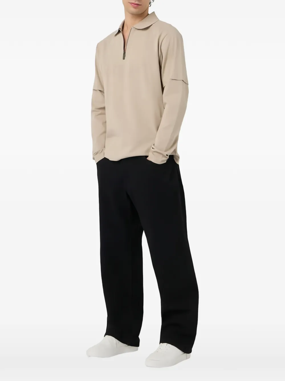 Off-White logo-print double-sleeve polo shirt - Toni neutri