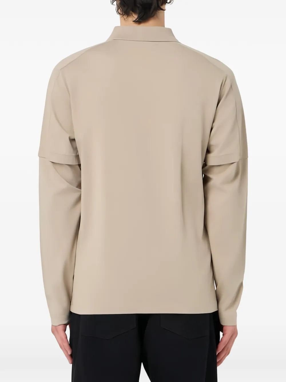 Off-White Poloshirt met dubbele mouwen en logoprint Beige