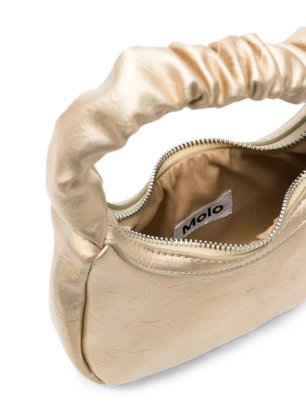 Molo June schoudertas met ruches en handgreep Goud