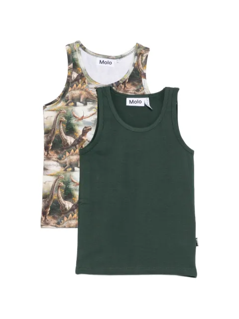 Molo Jayden dinosaur-print tank tops (set of two)