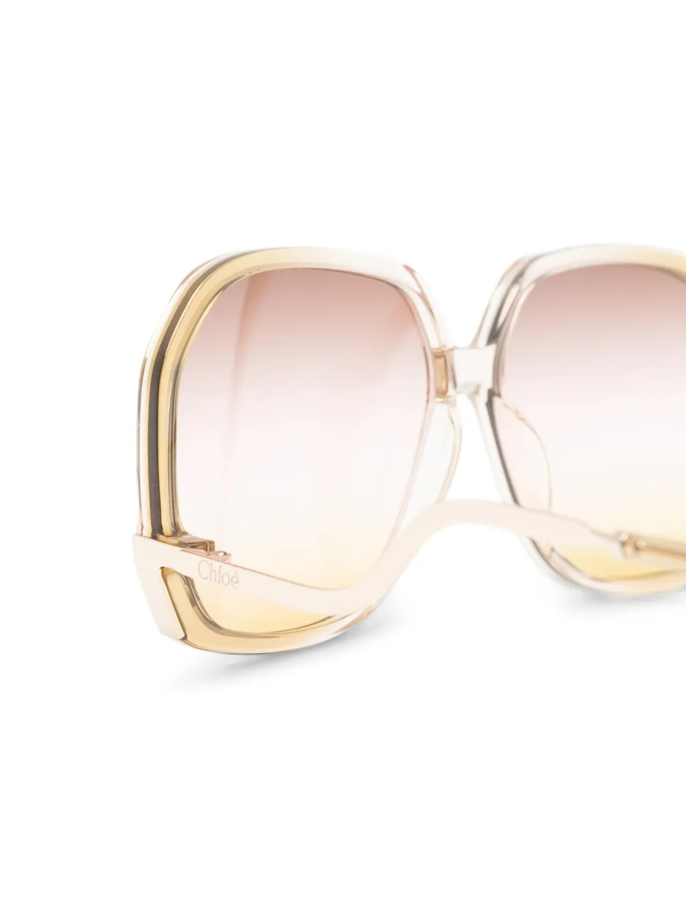 Chloé Eyewear Zonnebril met geometrisch montuur Beige