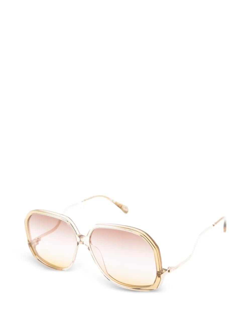 Chloé Eyewear Zonnebril met geometrisch montuur Beige