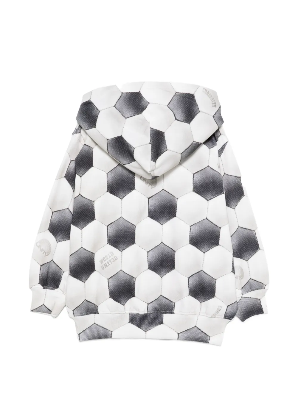 Molo Hoodie met rits en voetbalprint Wit
