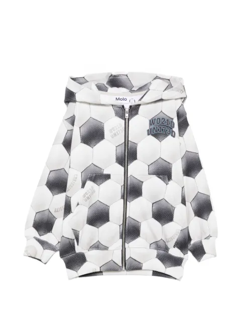 Molo football-print zip-up hoodie