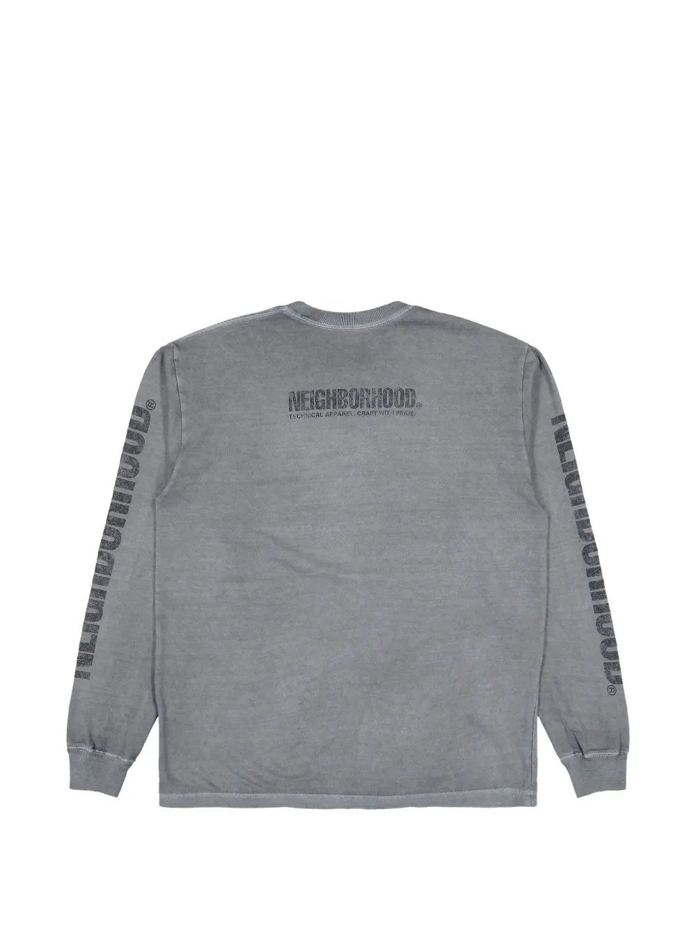 Neighborhood T-shirt met logoprint met lange mouwen Grijs