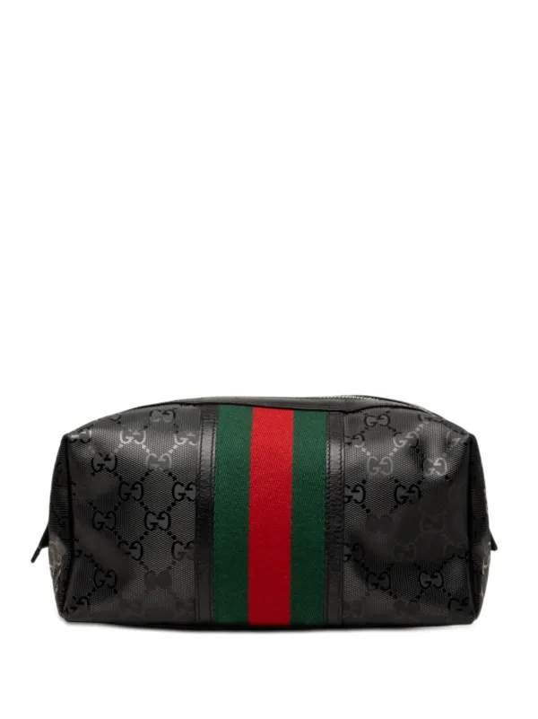 Gucci Pre-owned 2000-2015 GG Imprime Web Cosmetic Case Pouch in Black