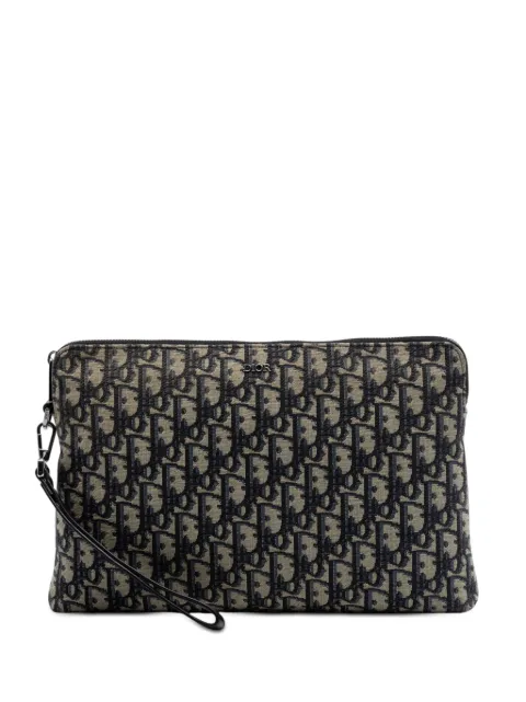 Christian Dior Pre-Owned 2023 Oblique Canvas A4 Zipped Pouch clutch bag