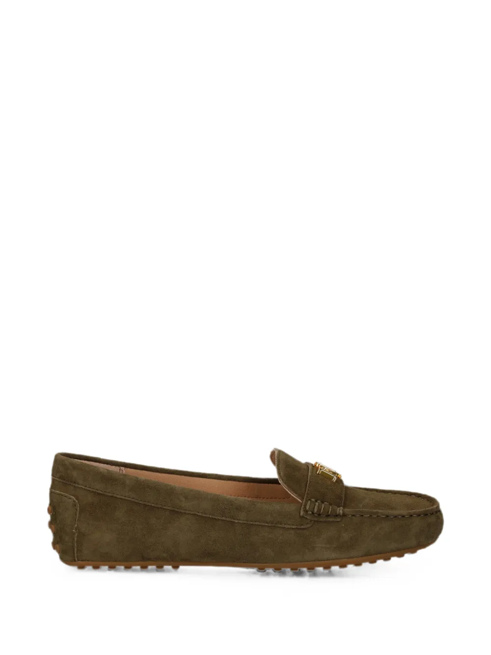 Lauren Ralph Lauren logo-plaque suede loafers - Verde