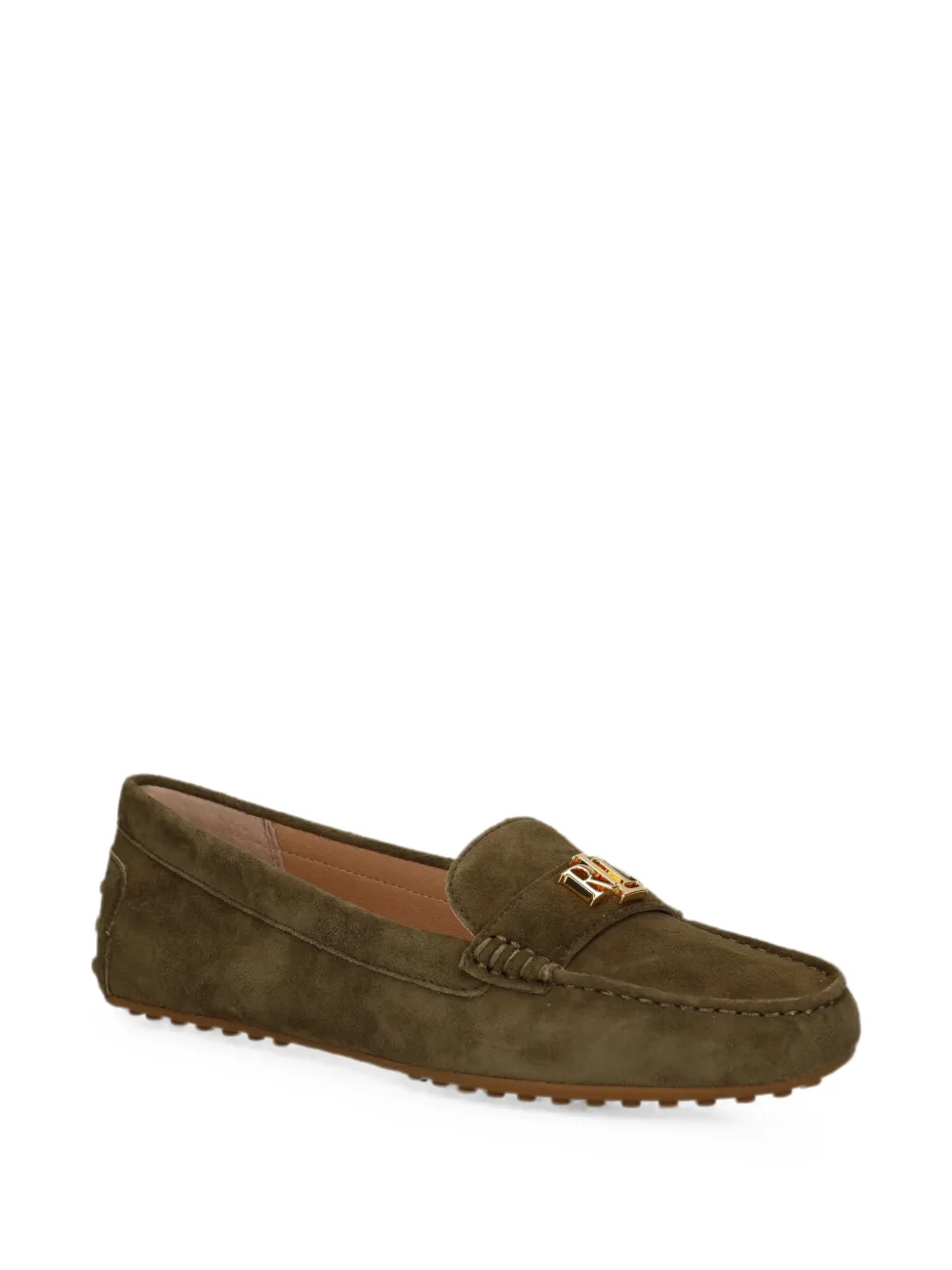 Lauren Ralph Lauren logo-plaque suede loafers Groen