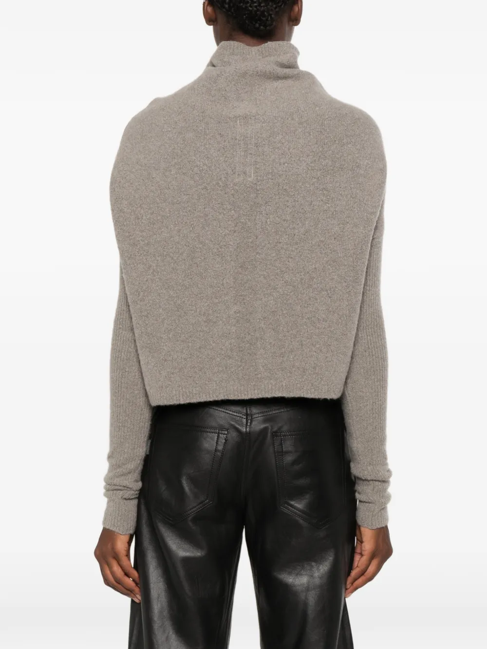Rick Owens Trui met hoge hals en geribbelde mouwen Grijs