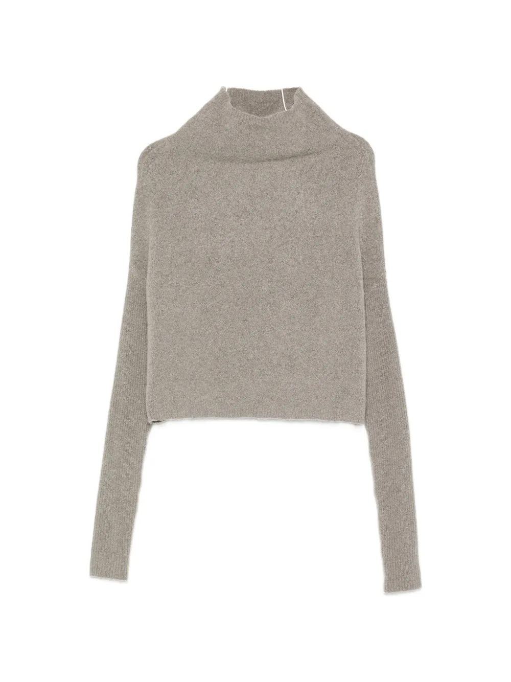 Rick Owens high-neck ribbed-sleeve sweater - Grey