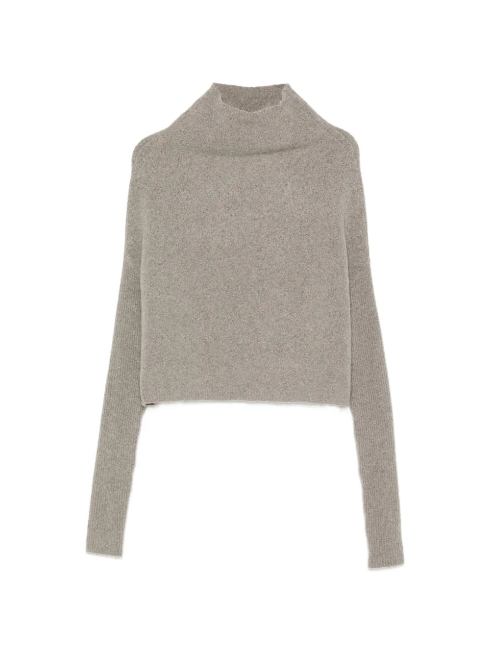 Rick Owens high-neck ribbed-sleeve sweater - Grigio