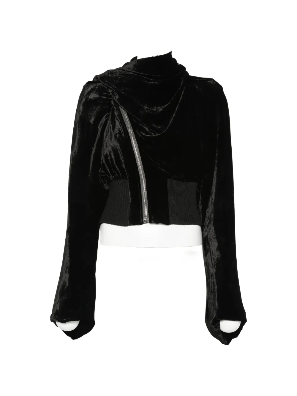 Rick Owens draped asymmetric-zip jacket - Black