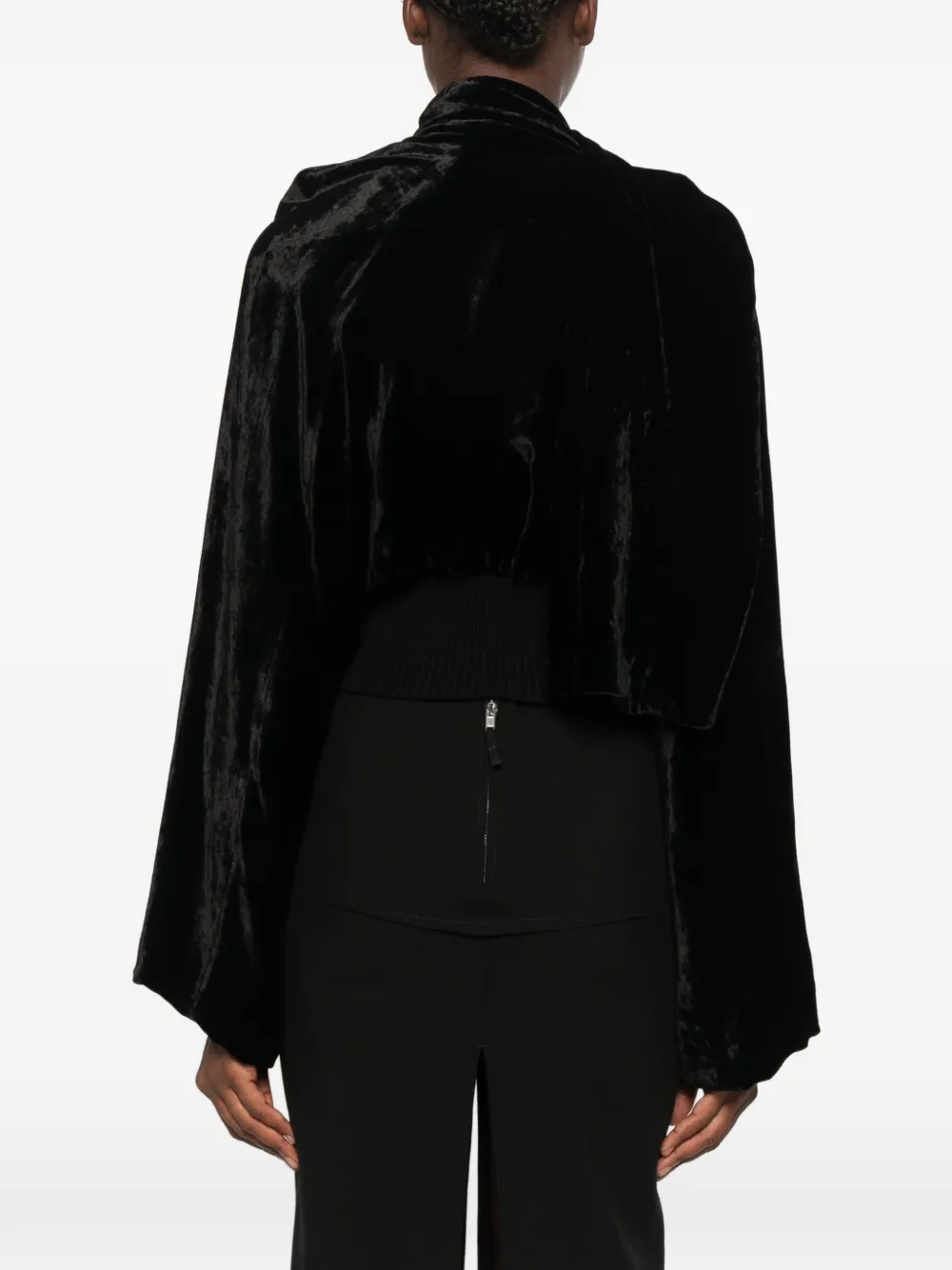 Rick Owens Gedrapeerd jack met asymmetrische rits Zwart