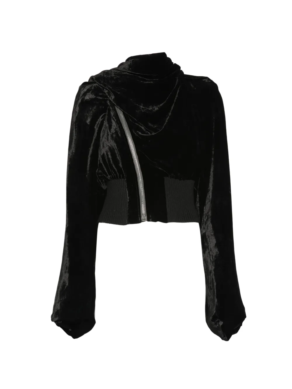 Rick Owens draped asymmetric-zip jacket - Schwarz