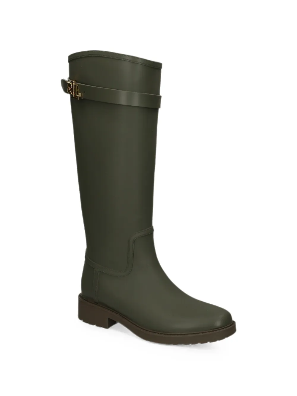 Lauren Ralph Lauren logo-plaque buckled boots Groen