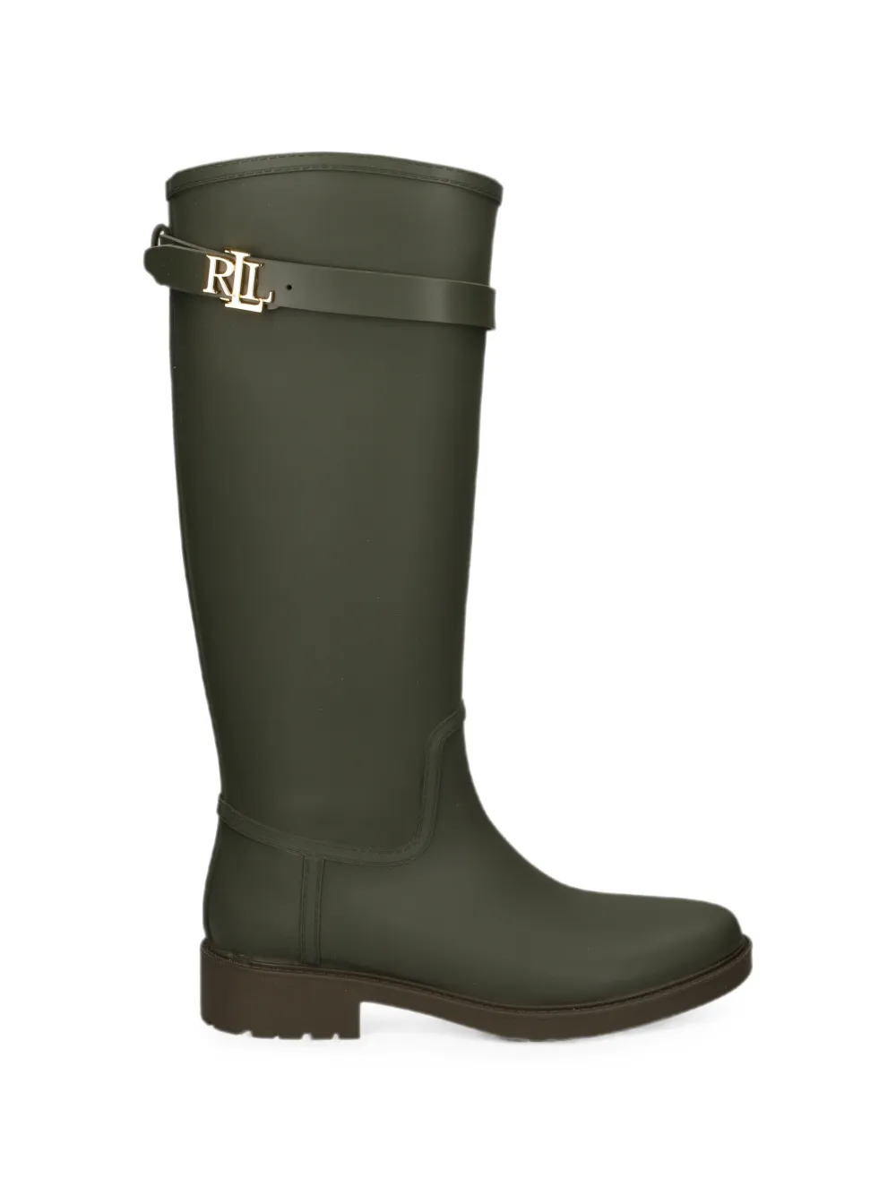 Lauren Ralph Lauren logo-plaque buckled boots - Verde