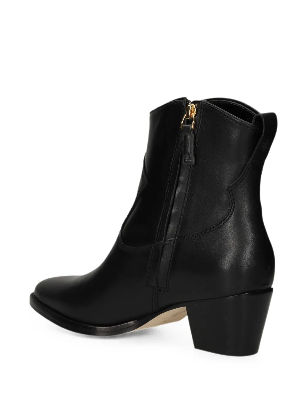 Lauren Ralph Lauren Harpher pointed-toe panelled ankle boots Zwart