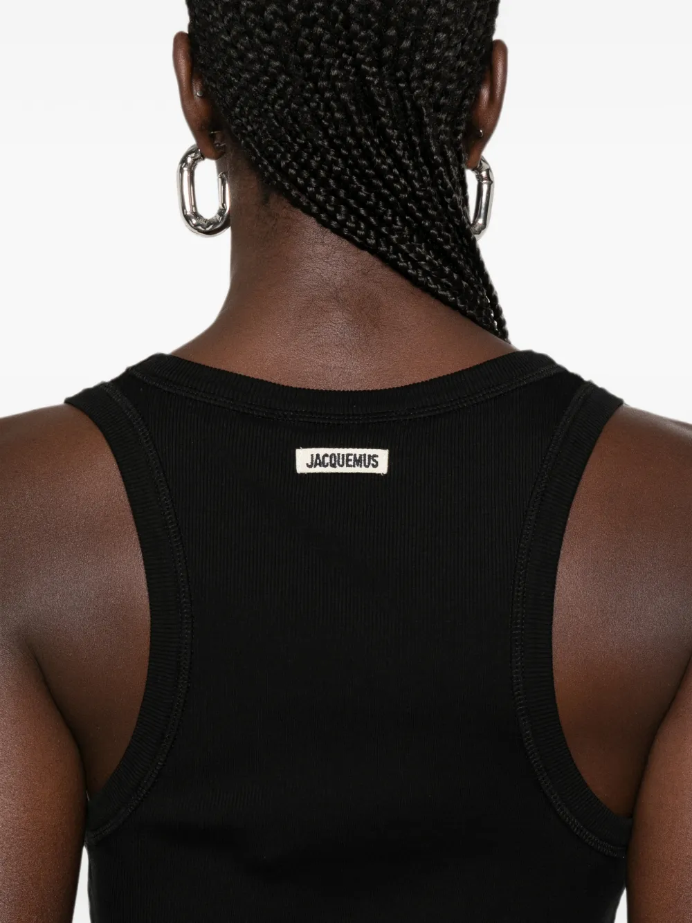 Jacquemus Gros Grain ribgebreide tanktop Zwart