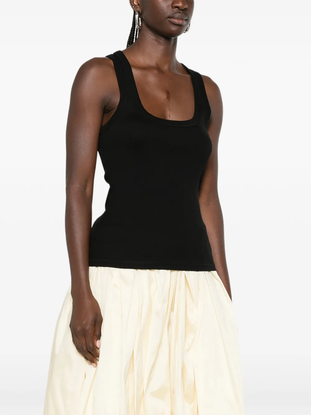 Jacquemus Gros Grain ribgebreide tanktop Zwart