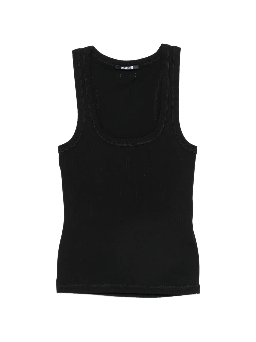 Jacquemus Le Gros Grain Scoop-neck Ribbed-knit Tank Top In Black