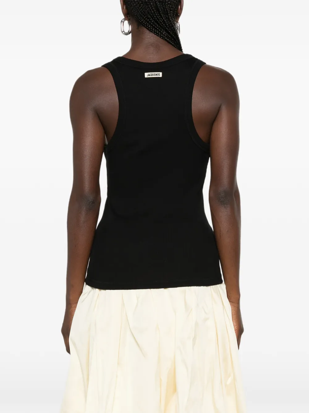 Jacquemus Gros Grain ribgebreide tanktop Zwart