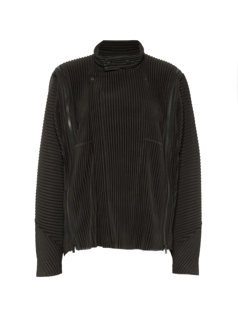 Homme Plissé Issey Miyake pleated-texture zip-fastening jacket - Black