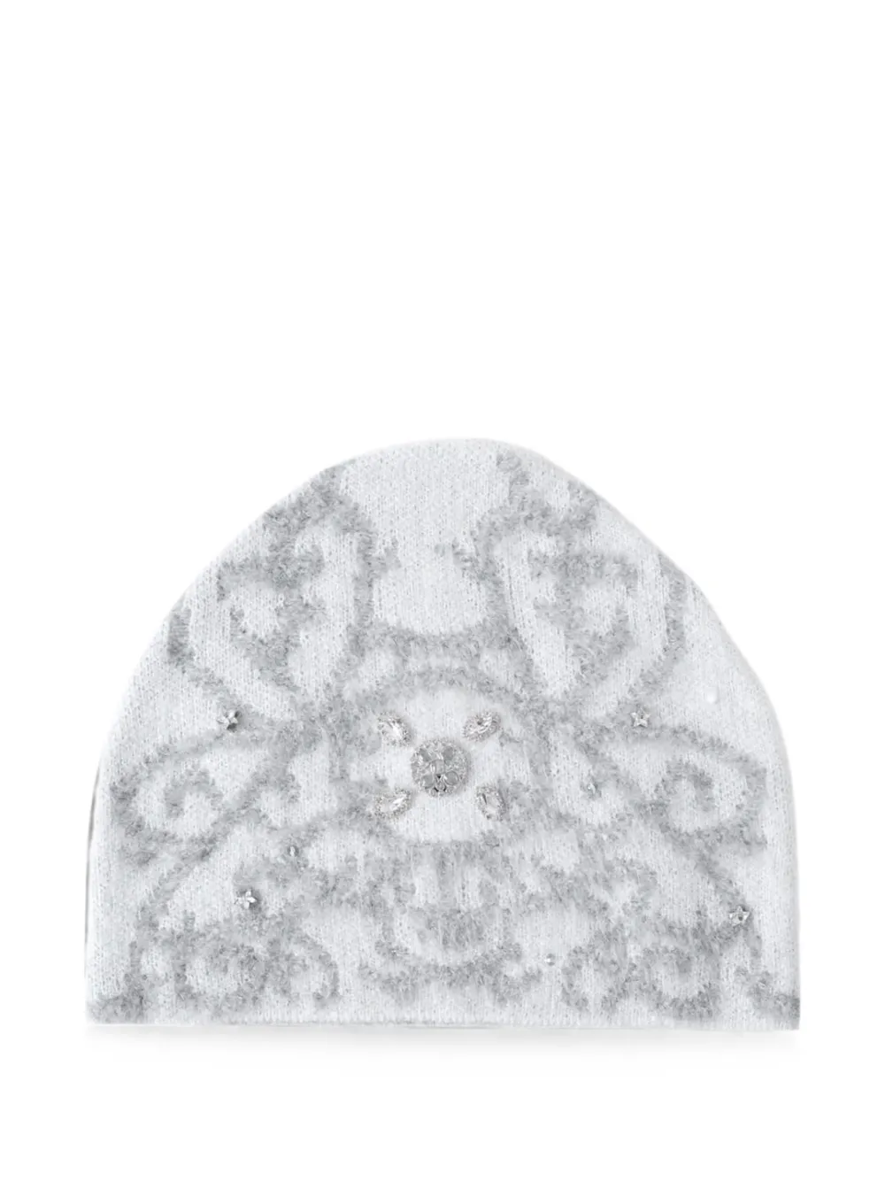 BIRTH OF ROYAL CHILD crystal-embellished beanie hat - Bianco