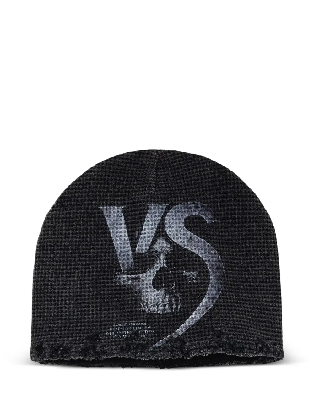 Vale VS distressed skull-print beanie hat - Nero