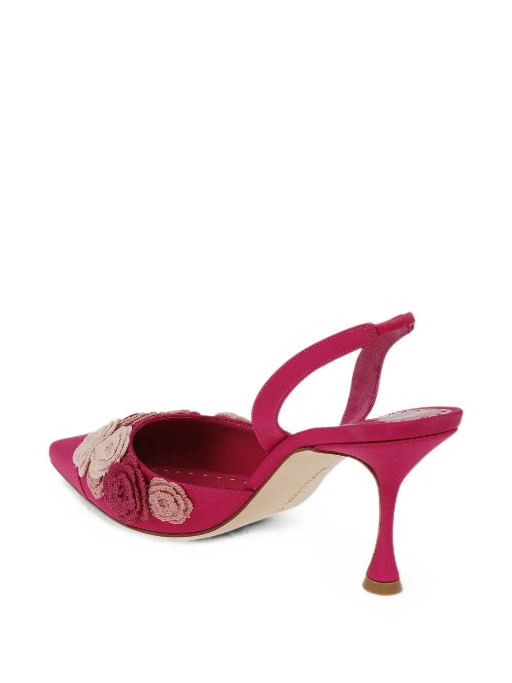 Manolo Blahnik Svemutasli floral-embellished slingback pumps Roze