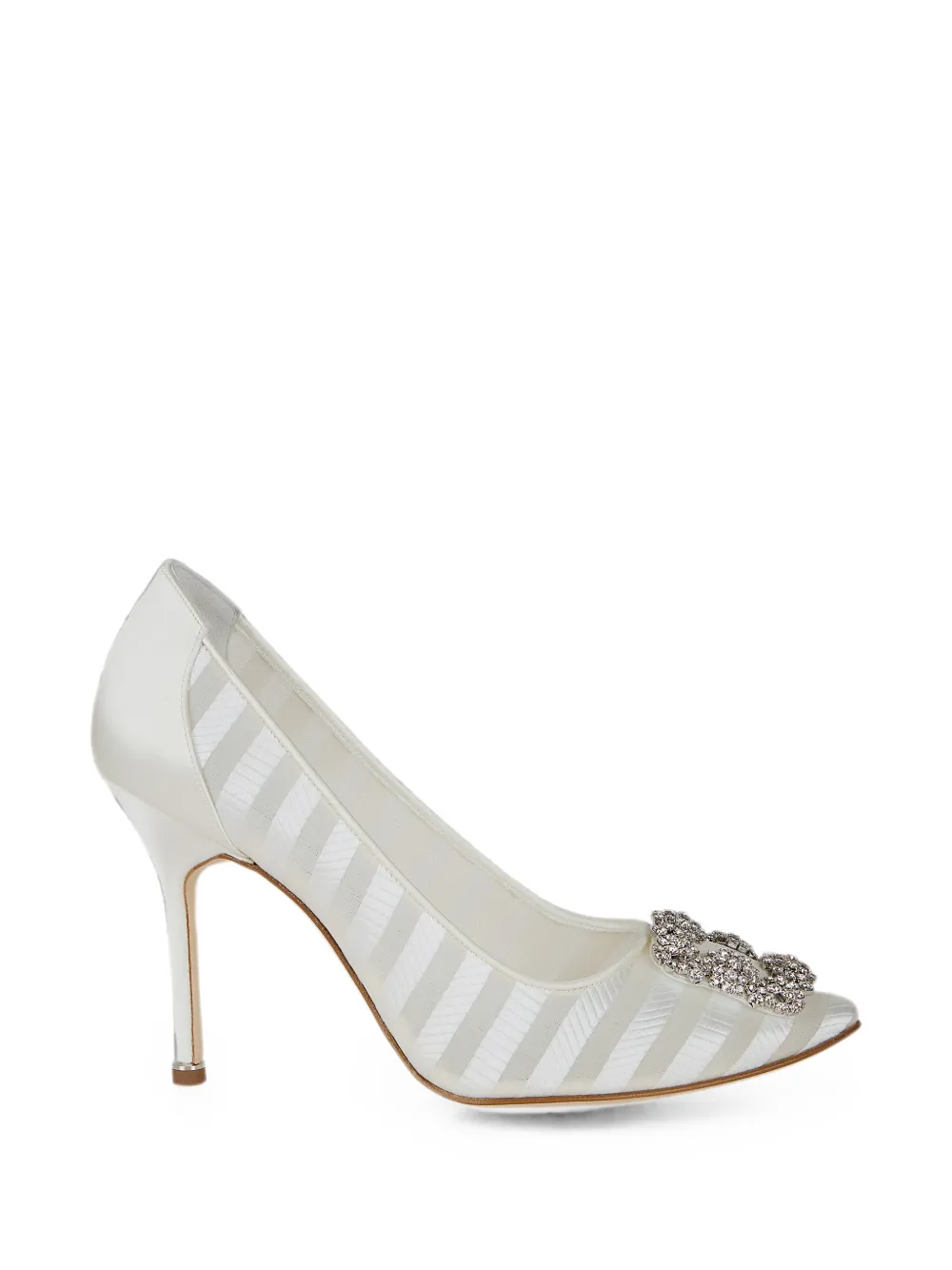Manolo Blahnik Hangisi striped pumps Wit