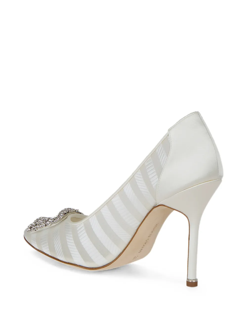 Manolo Blahnik Hangisi striped pumps Wit