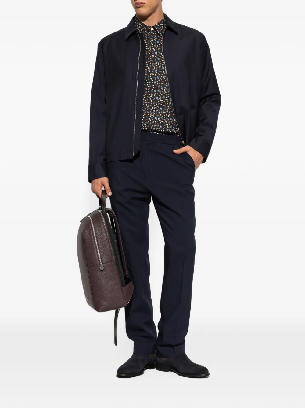 PS Paul Smith Overhemd met bloemenprint Zwart