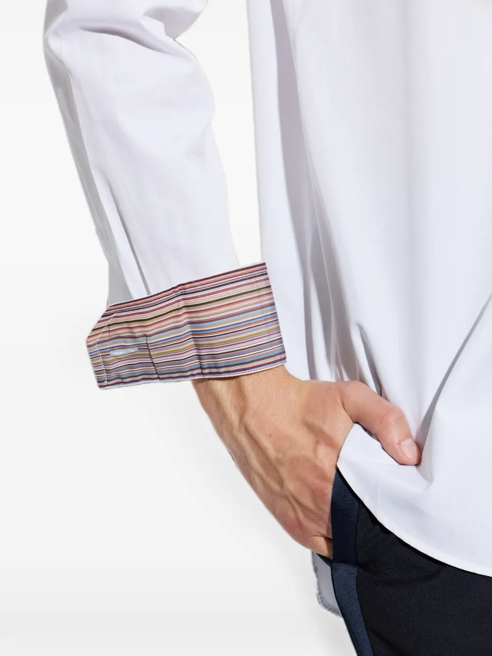 Paul Smith Overhemd met gestreepte manchetten Wit
