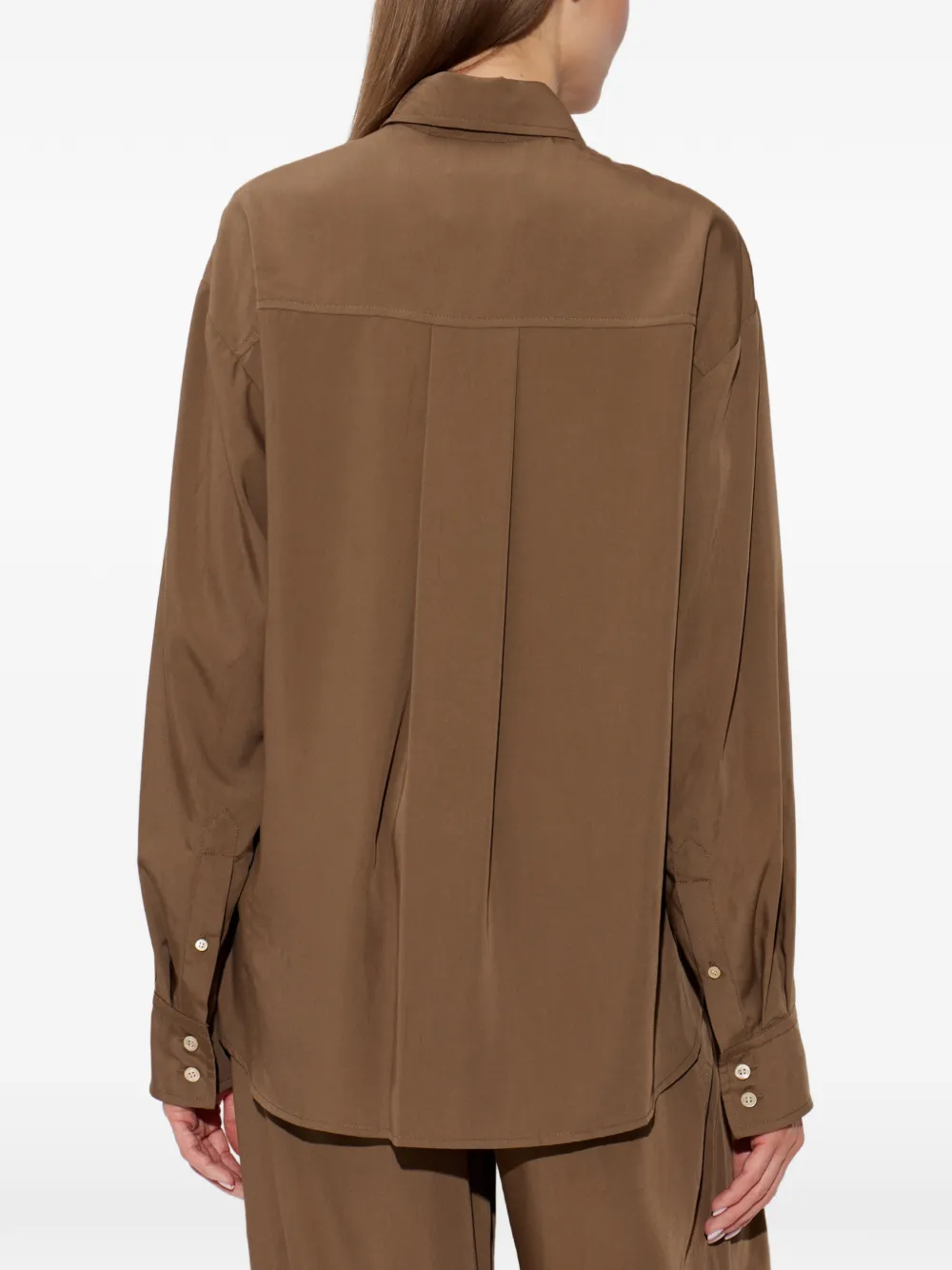ISABEL MARANT Fabriza blouse met geborduurd logo en lange mouwen Bruin